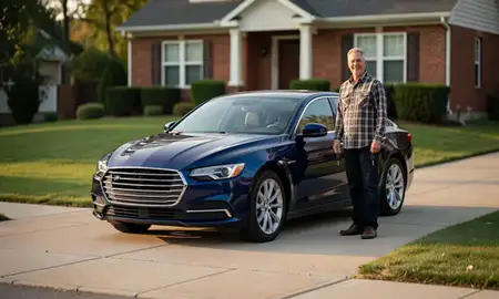 Car delivered to a driveway in Ellicott City, Maryland, United States