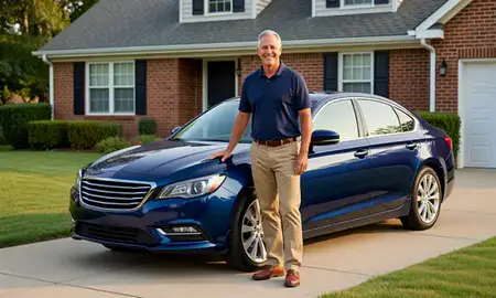 Customer with their delivered car in Frederick, Maryland, United States