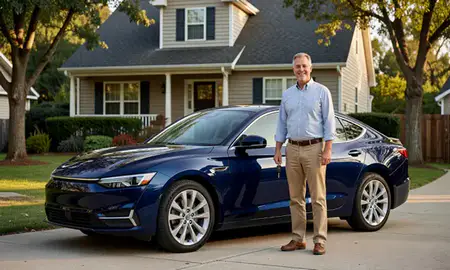 Car delivered to a driveway in Gaithersburg, Maryland, United States