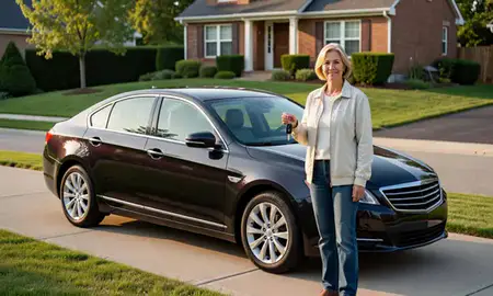 Car delivered to a driveway in Glen Burnie, Maryland, United States