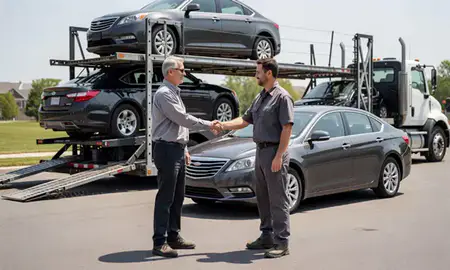 Vehicle owner beside their delivered car in North Bethesda, Maryland, United States