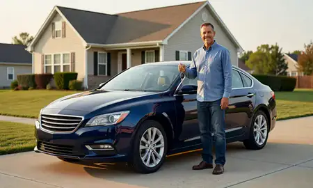 Car delivered to a driveway in Odenton, Maryland, United States