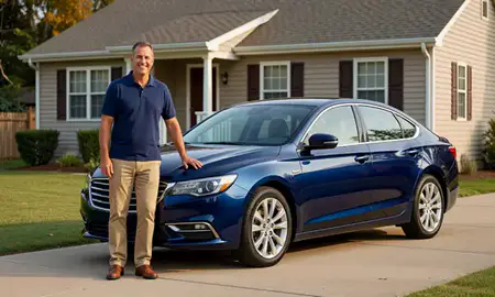 Customer with their delivered car in Salisbury, Maryland, United States
