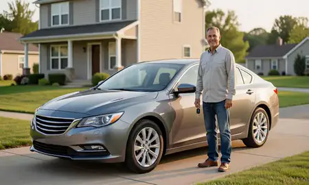 Car delivered to a driveway in Salisbury, Maryland, United States