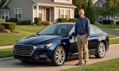 Car delivered to a driveway in Severna Park, Maryland, United States