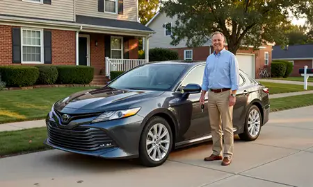 Car delivered to a driveway in Silver Spring, Maryland, United States