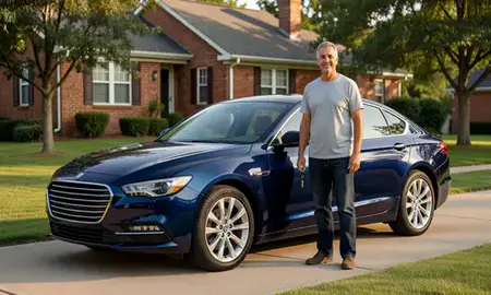 Car delivered to a driveway in Waldorf, Maryland, United States
