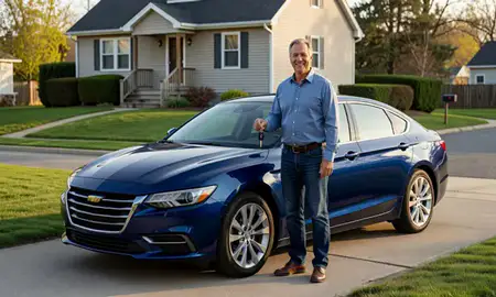 Car delivered to a driveway in Everett, Massachusetts, United States