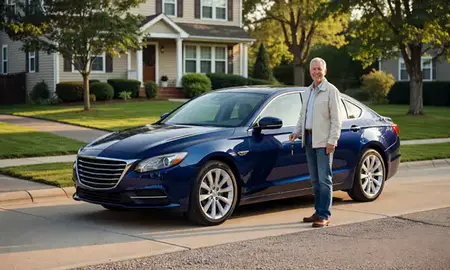 Car delivered to a driveway in Fitchburg, Massachusetts, United States