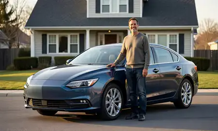 Customer with their delivered car in Methuen Town, Massachusetts, United States