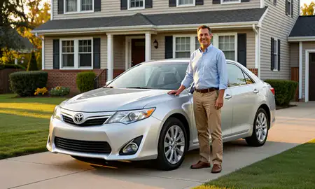 Customer with their delivered car in Peabody, Massachusetts, United States