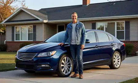 Customer with their delivered car in Michigan, United States