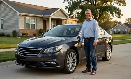 Car delivered to a driveway in Michigan, United States