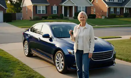 Car delivered to a driveway in Ann Arbor, Michigan, United States