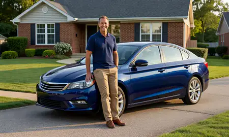Customer with their delivered car in Dearborn Heights, Michigan, United States