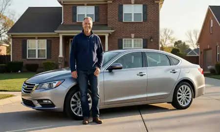Customer with their delivered car in Dearborn, Michigan, United States