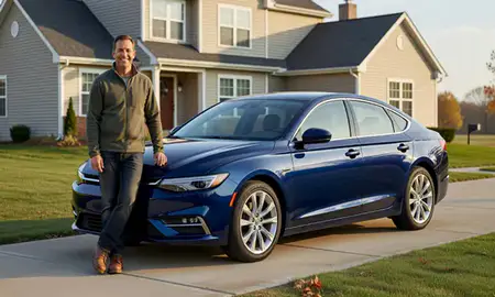 Customer with their delivered car in Farmington Hills, Michigan, United States
