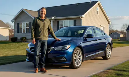 Customer with their delivered car in Livonia, Michigan, United States