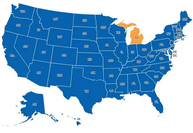 Map of Michigan, United States
