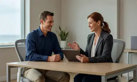 Customer discussing car shipping options in Muskegon, Michigan, United States