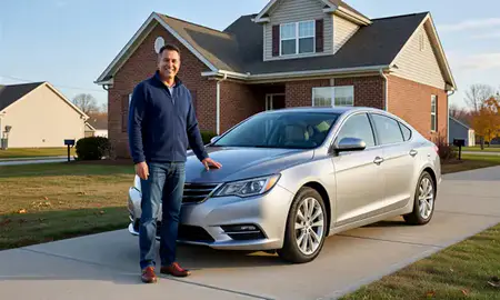 Customer with their delivered car in Novi, Michigan, United States