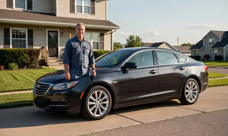 Car delivered to a driveway in Pontiac, Michigan, United States