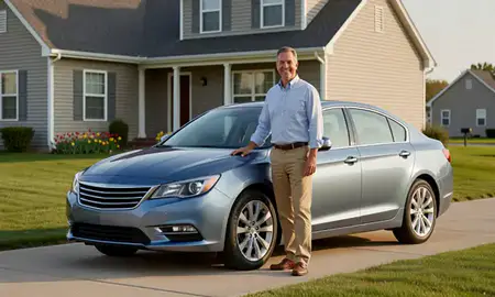 Customer with their delivered car in St. Clair Shores, Michigan, United States