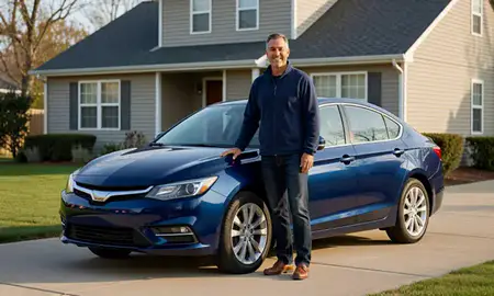 Customer with their delivered car in Sterling Heights, Michigan, United States