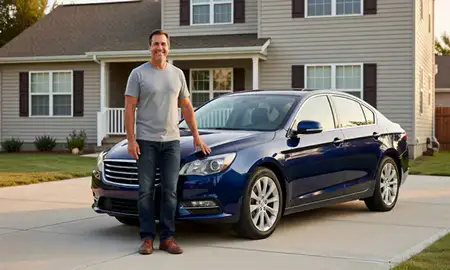 Customer with their delivered car in Warren, Michigan, United States