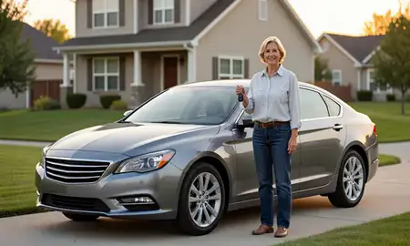 Car delivered to a driveway in Apple Valley, Minnesota, United States