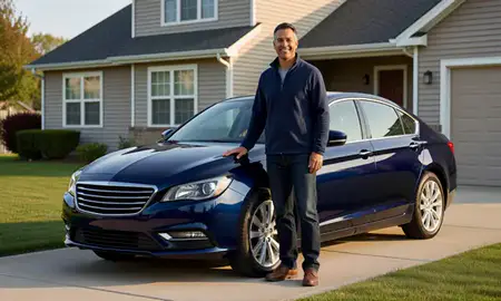 Customer with their delivered car in Brooklyn Park, Minnesota, United States