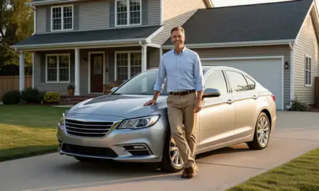 Customer with their delivered car in Cottage Grove, Minnesota, United States