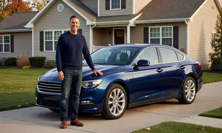 Customer with their delivered car in Duluth, Minnesota, United States