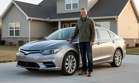 Customer with their delivered car in Eagan, Minnesota, United States
