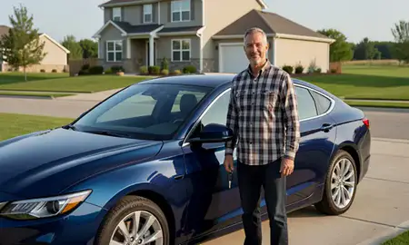 Car delivered to a driveway in Eagan, Minnesota, United States