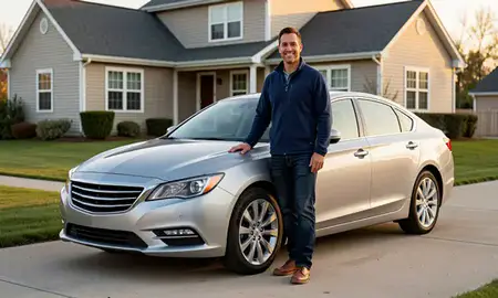 Customer with their delivered car in Eden Prairie, Minnesota, United States