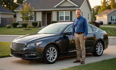 Car delivered to a driveway in Eden Prairie, Minnesota, United States