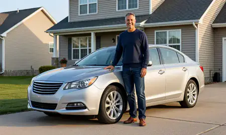 Customer with their delivered car in Inver Grove Heights, Minnesota, United States