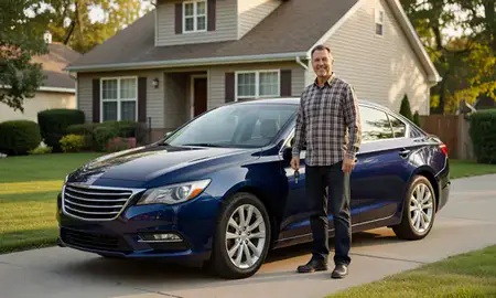 Car delivered to a driveway in Inver Grove Heights, Minnesota, United States