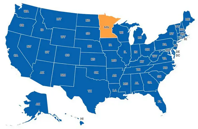 Map of Minnesota, United States