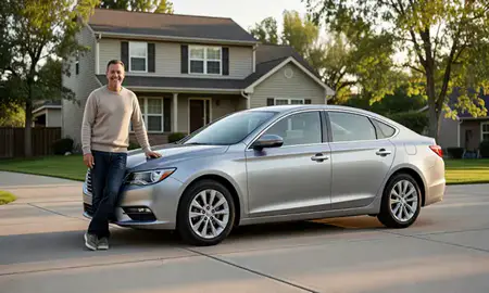 Customer with their delivered car in Maple Grove, Minnesota, United States