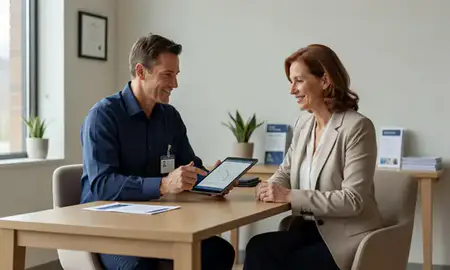 Customer discussing car shipping options in Maplewood, Minnesota, United States