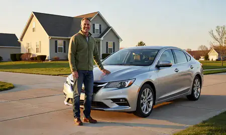 Customer with their delivered car in Minnetonka, Minnesota, United States