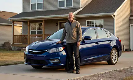Customer with their delivered car in Moorhead, Minnesota, United States