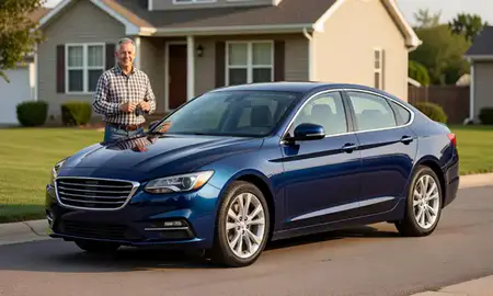 Car delivered to a driveway in Moorhead, Minnesota, United States