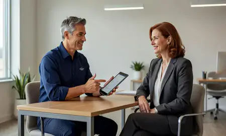 Customer discussing car shipping options in Roseville, Minnesota, United States
