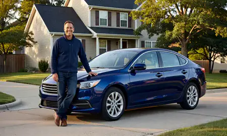 Customer with their delivered car in Shakopee, Minnesota, United States