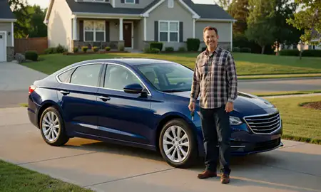 Car delivered to a driveway in Shakopee, Minnesota, United States