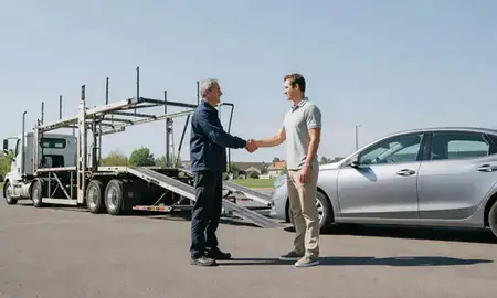 Vehicle owner beside their delivered car in Woodbury, Minnesota, United States