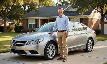 Customer with their delivered car in Mississippi, United States